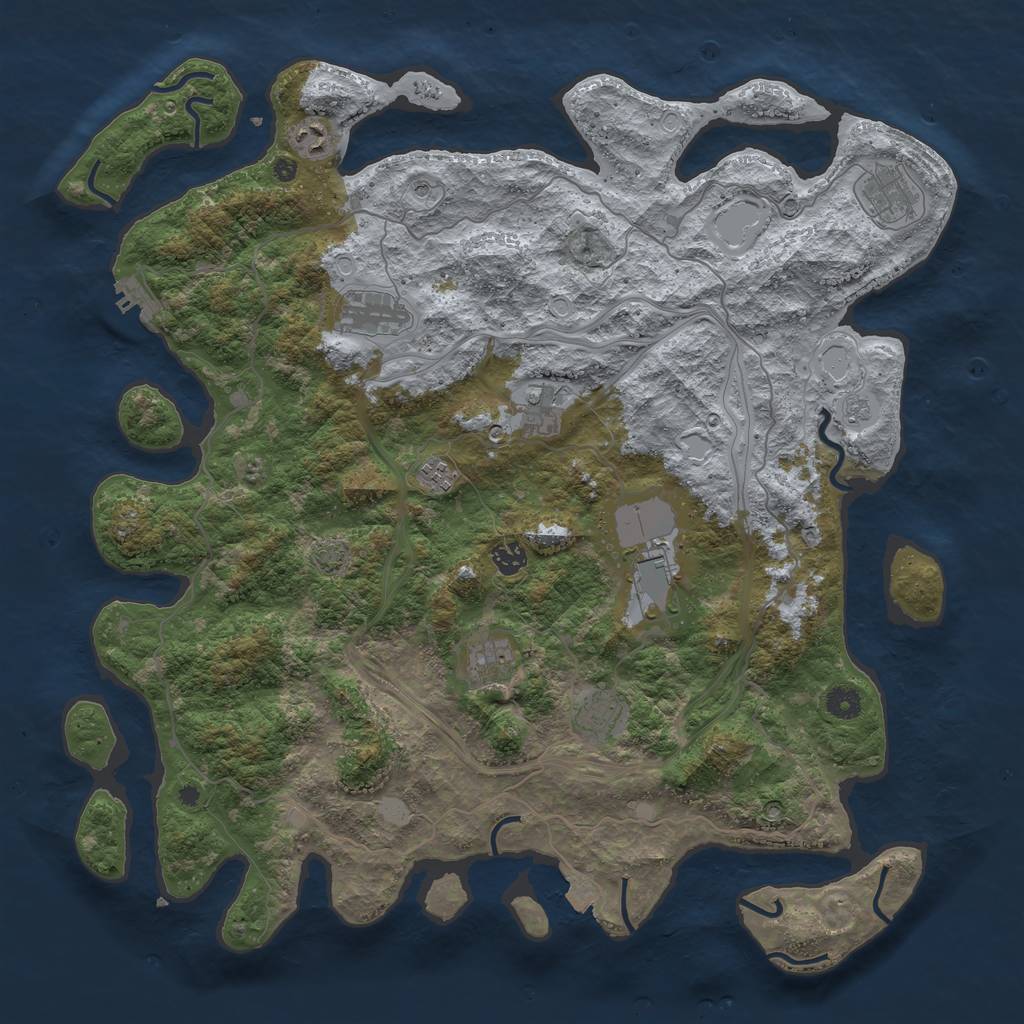 Rust Map: Procedural Map, Size: 4500, Seed: 1572716619, 16 Monuments