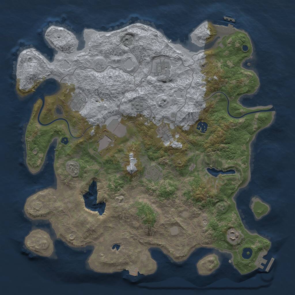 Rust Map: Procedural Map, Size: 4000, Seed: 444864506, 14 Monuments