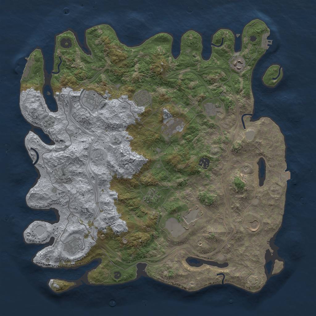 Rust Map: Procedural Map, Size: 4250, Seed: 24000005, 19 Monuments