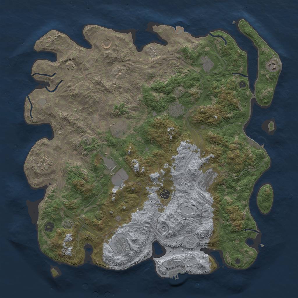Rust Map: Procedural Map, Size: 4500, Seed: 638559603, 19 Monuments