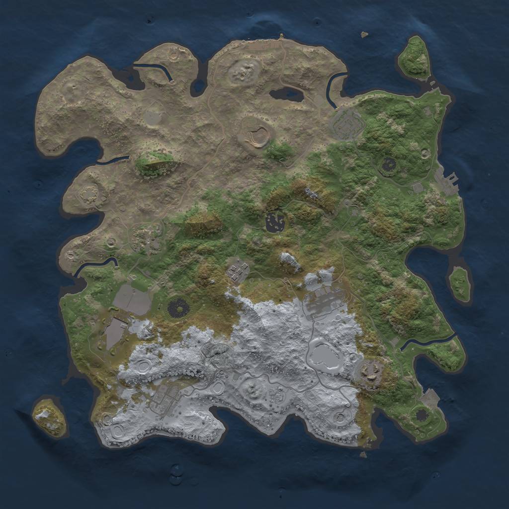 Rust Map: Procedural Map, Size: 3700, Seed: 1229829332, 17 Monuments