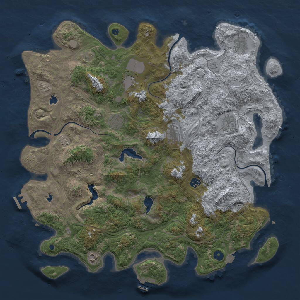 Rust Map: Procedural Map, Size: 4500, Seed: 35276052, 14 Monuments