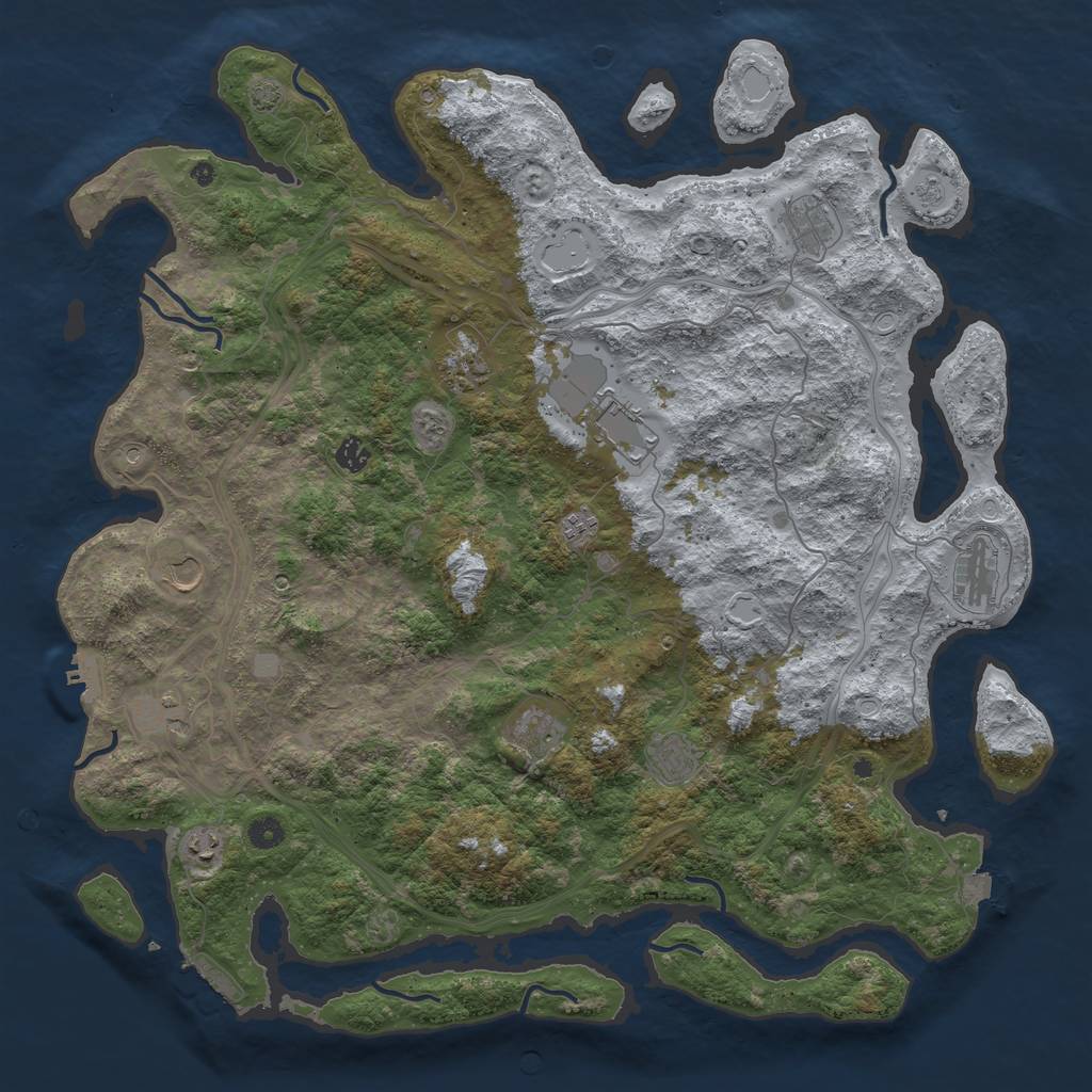 Rust Map: Procedural Map, Size: 4800, Seed: 79317931, 19 Monuments