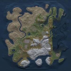 Thumbnail Rust Map: Procedural Map, Size: 3750, Seed: 585961, 15 Monuments
