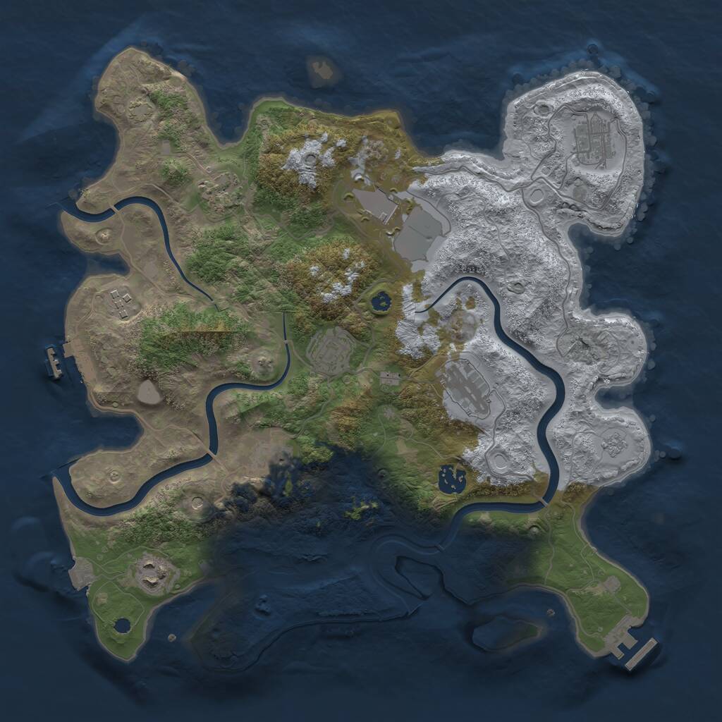 Rust Map: Procedural Map, Size: 3700, Seed: 867954964, 15 Monuments