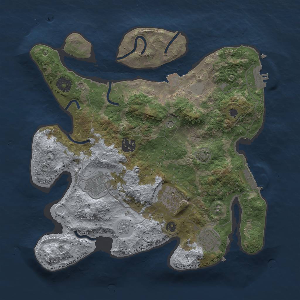 Rust Map: Procedural Map, Size: 3000, Seed: 578779242, 12 Monuments