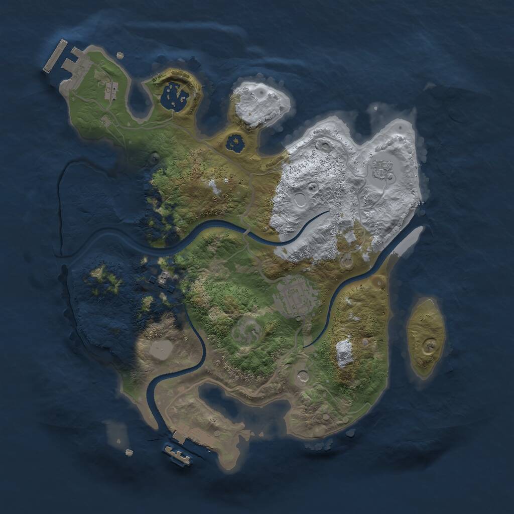 Rust Map: Procedural Map, Size: 2800, Seed: 98264, 8 Monuments