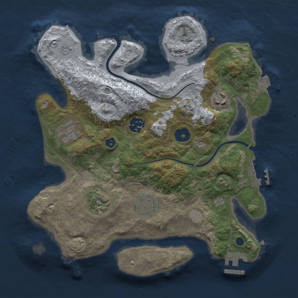 Rust Map: Procedural Map, Size: 3000, Seed: 94418, 11 Monuments