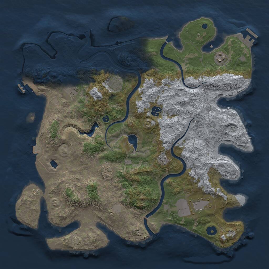 Rust Map: Procedural Map, Size: 4000, Seed: 1031414, 13 Monuments