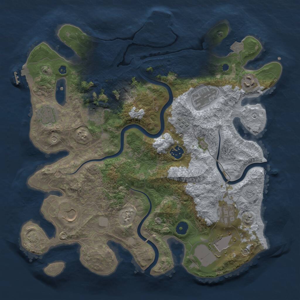 Rust Map: Procedural Map, Size: 3600, Seed: 95000556, 15 Monuments