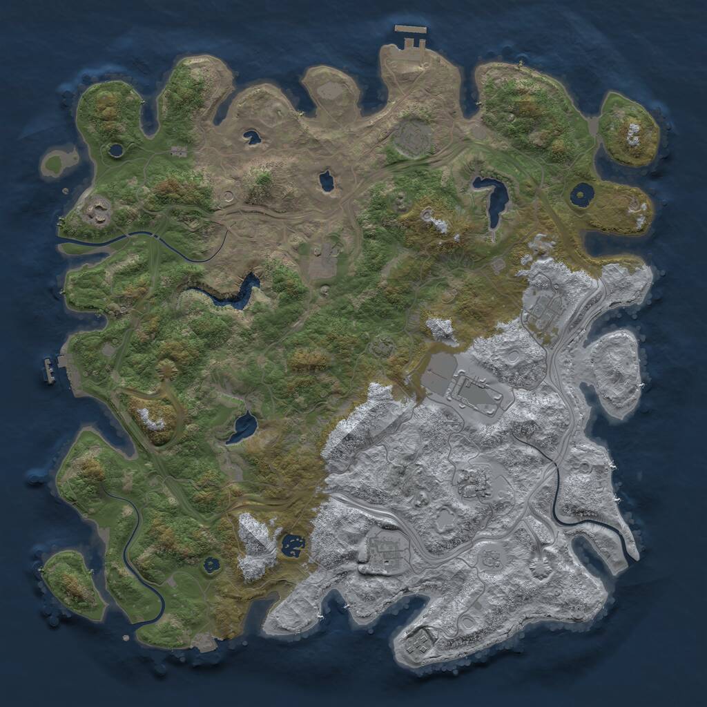 Rust Map: Procedural Map, Size: 4500, Seed: 68743241, 15 Monuments