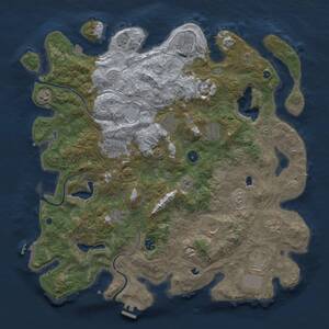 Thumbnail Rust Map: Procedural Map, Size: 4500, Seed: 2079163866, 17 Monuments