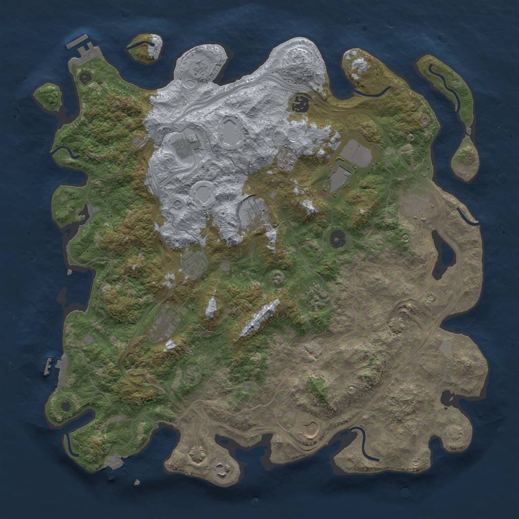 Rust Map: Procedural Map, Size: 4500, Seed: 2079163866, 19 Monuments