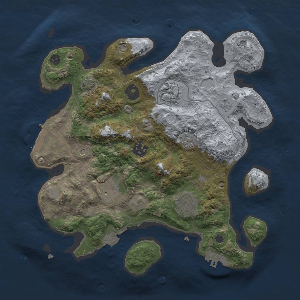 Rust Map: Procedural Map, Size: 3000, Seed: 1082212603, 13 Monuments