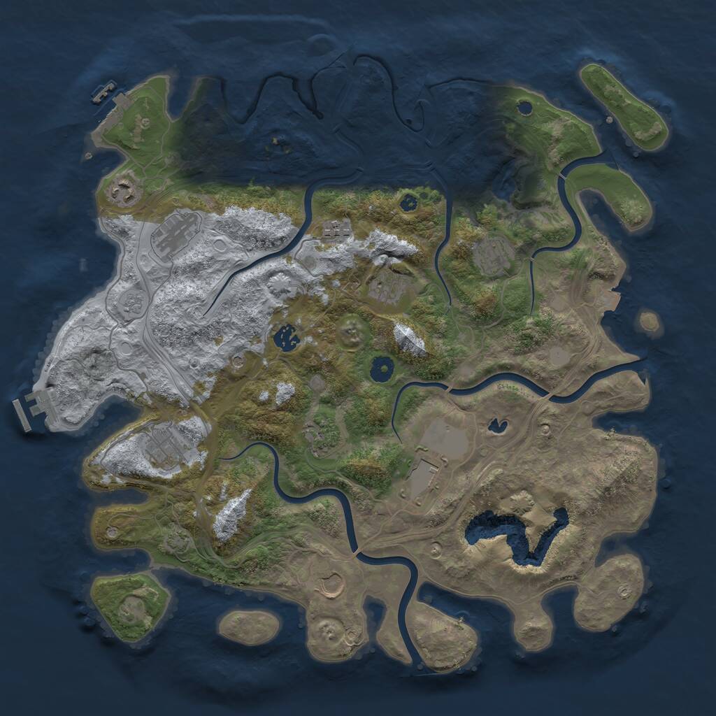 Rust Map: Procedural Map, Size: 4250, Seed: 943183832, 16 Monuments