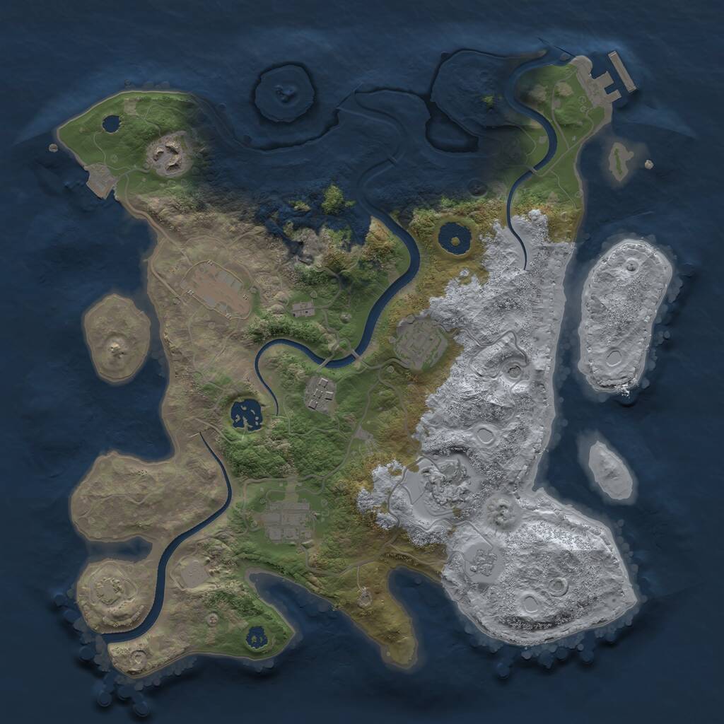 Rust Map: Procedural Map, Size: 3350, Seed: 275107925, 12 Monuments