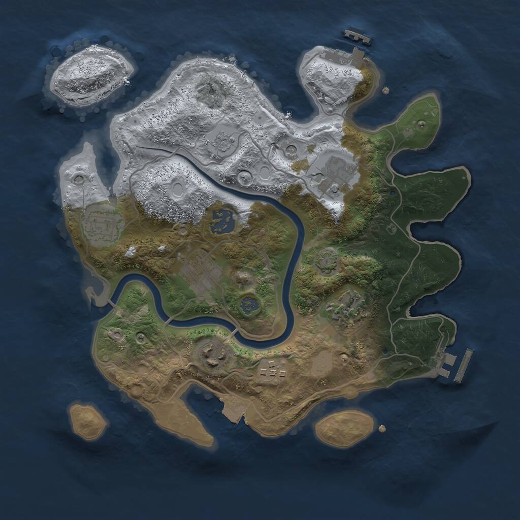 Rust Map: Procedural Map, Size: 3000, Seed: 2118879490, 15 Monuments