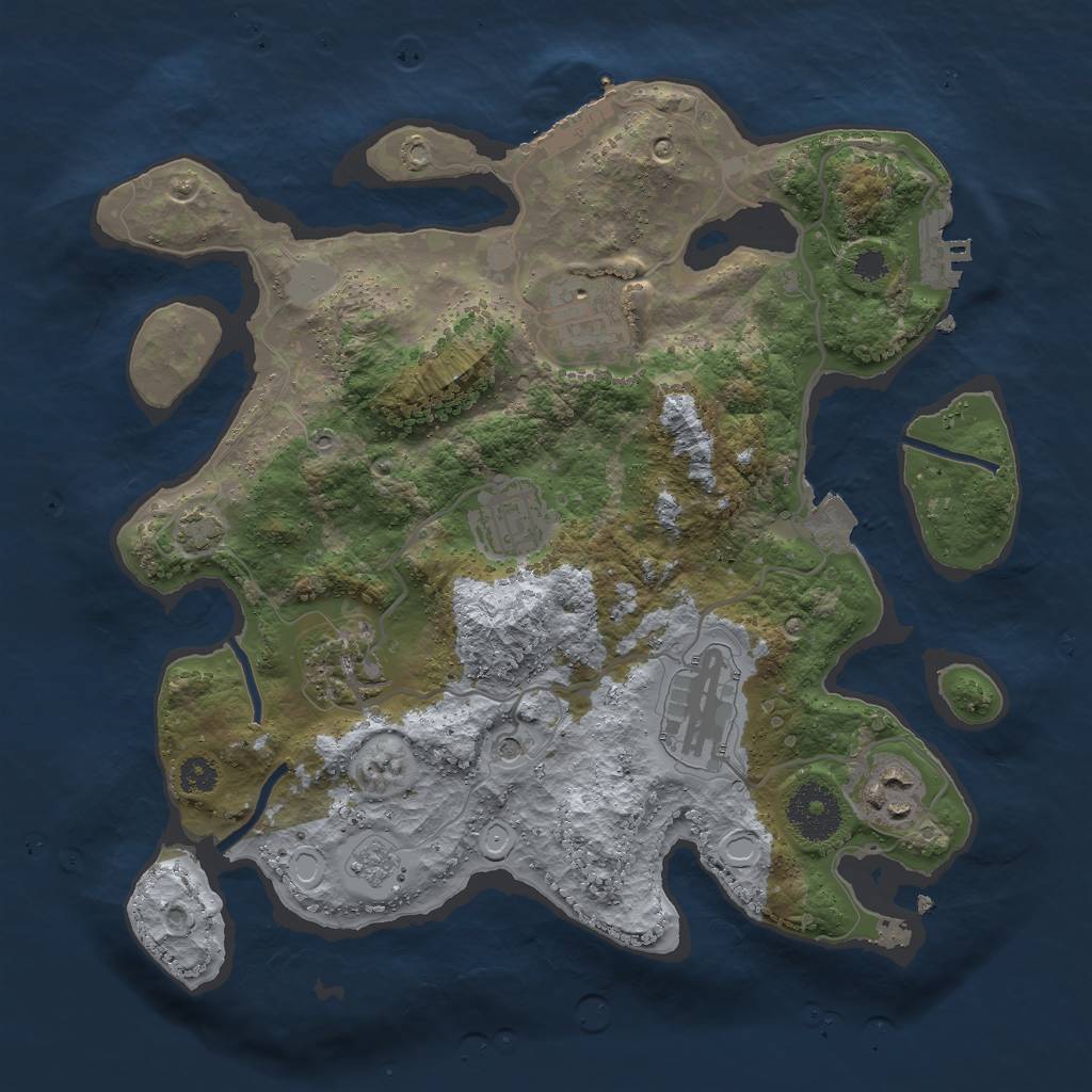 Rust Map: Procedural Map, Size: 3000, Seed: 12082130, 13 Monuments