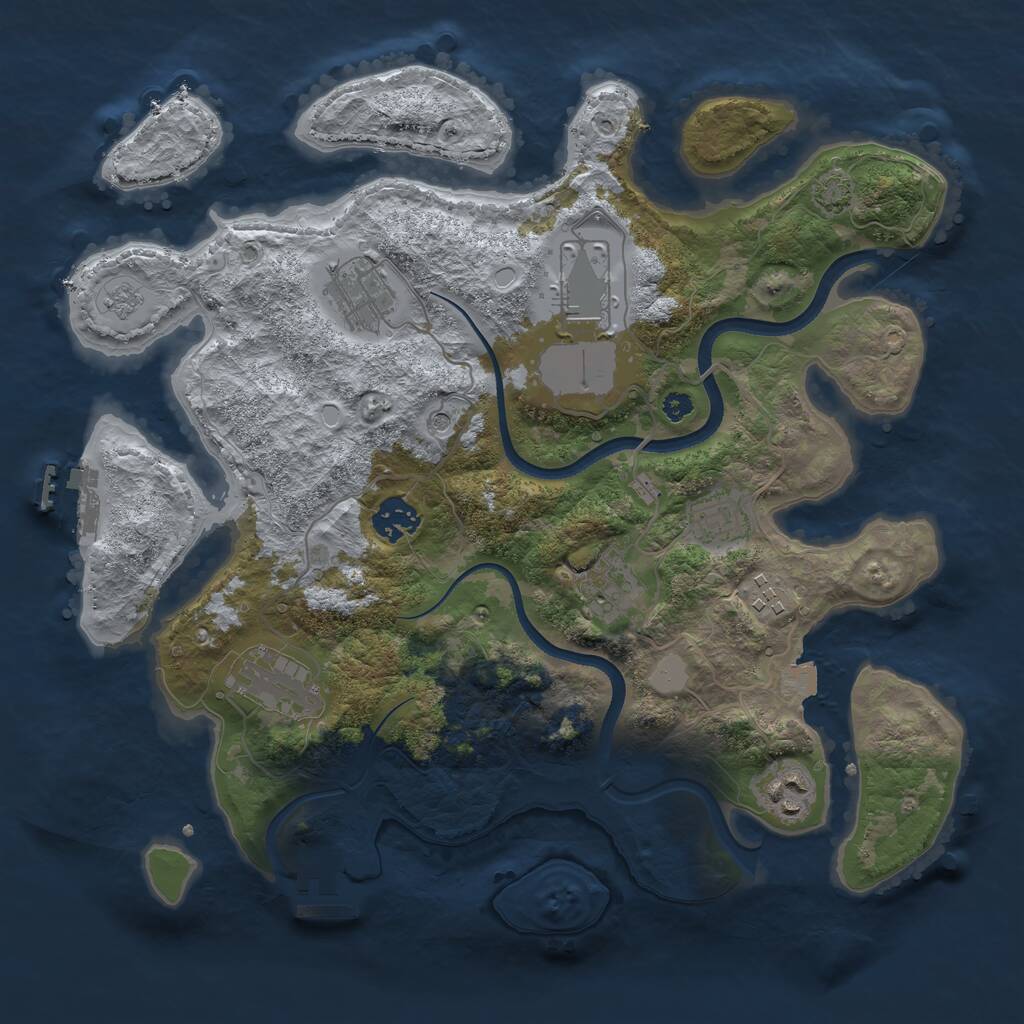 Rust Map: Procedural Map, Size: 3500, Seed: 252847900, 14 Monuments