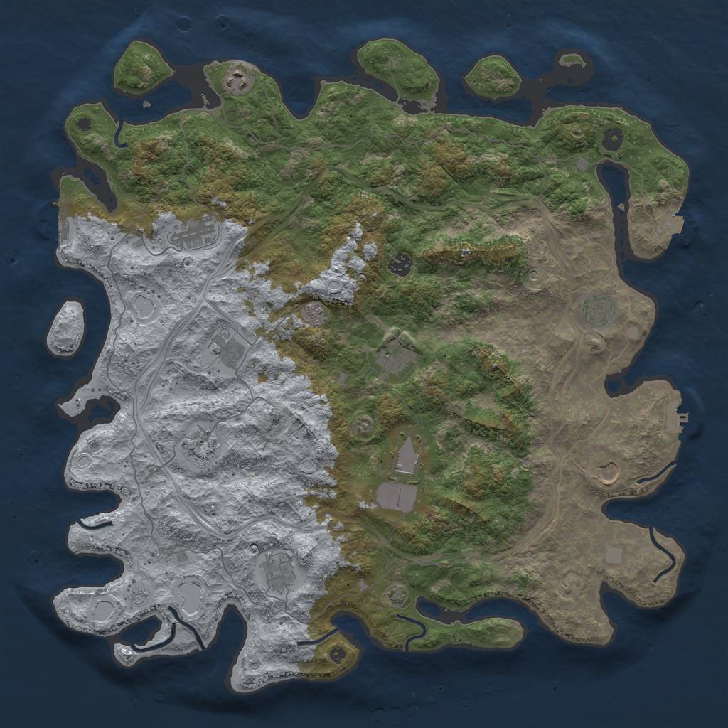 Rust Map: Procedural Map, Size: 4800, Seed: 140014939, 19 Monuments