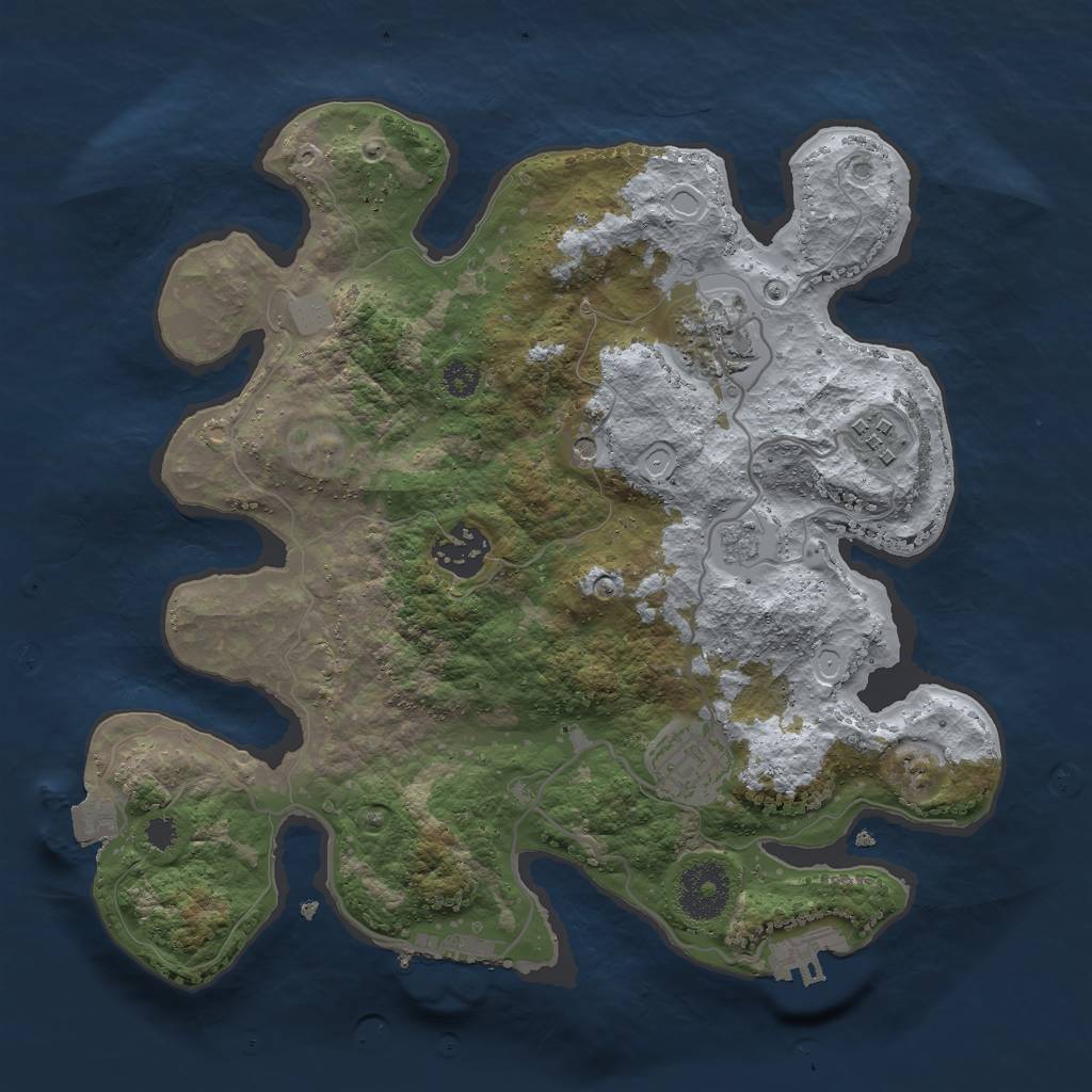 Rust Map: Procedural Map, Size: 3000, Seed: 290138776, 11 Monuments