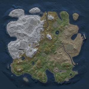 Thumbnail Rust Map: Procedural Map, Size: 3500, Seed: 683692411, 14 Monuments