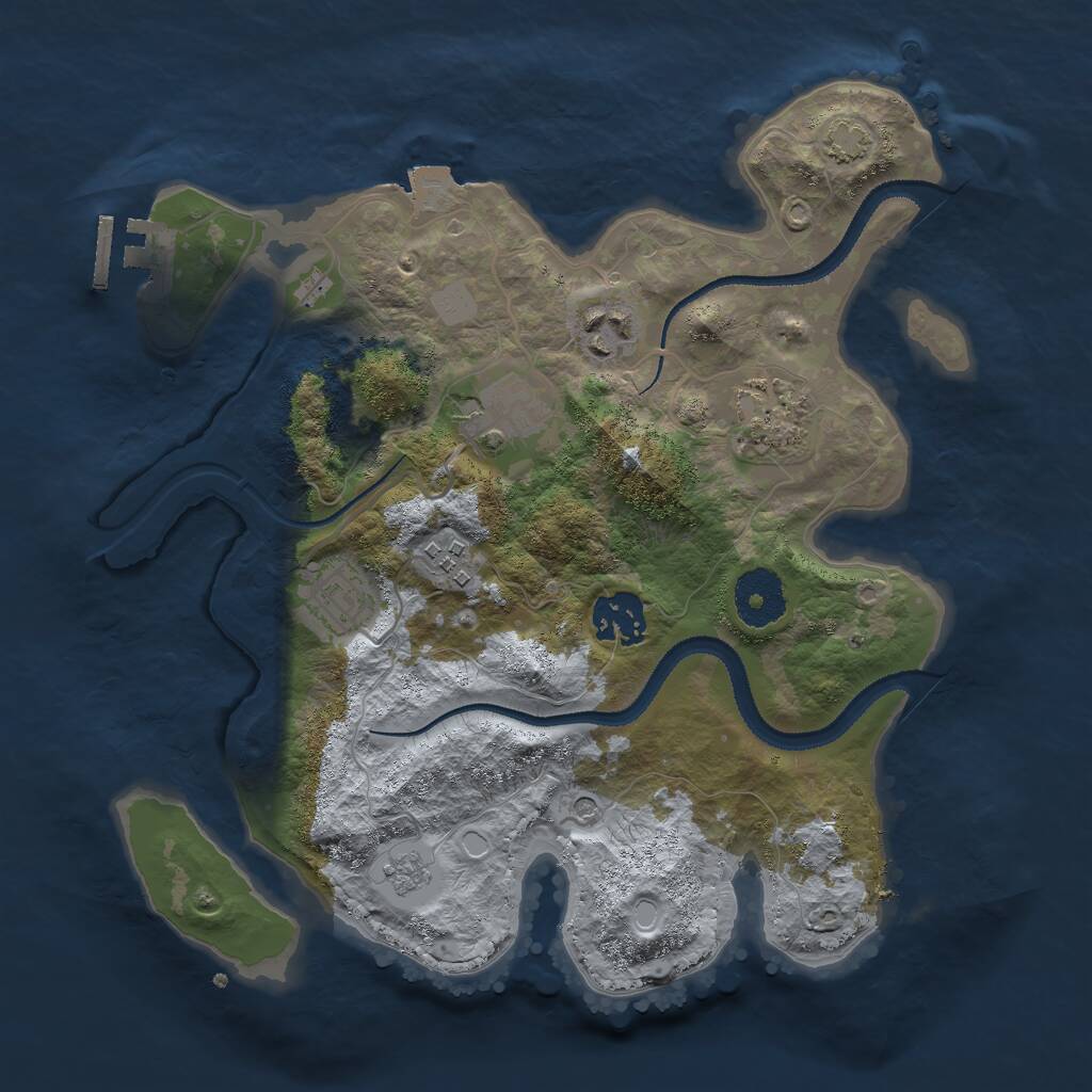 Rust Map: Procedural Map, Size: 3000, Seed: 1586, 11 Monuments