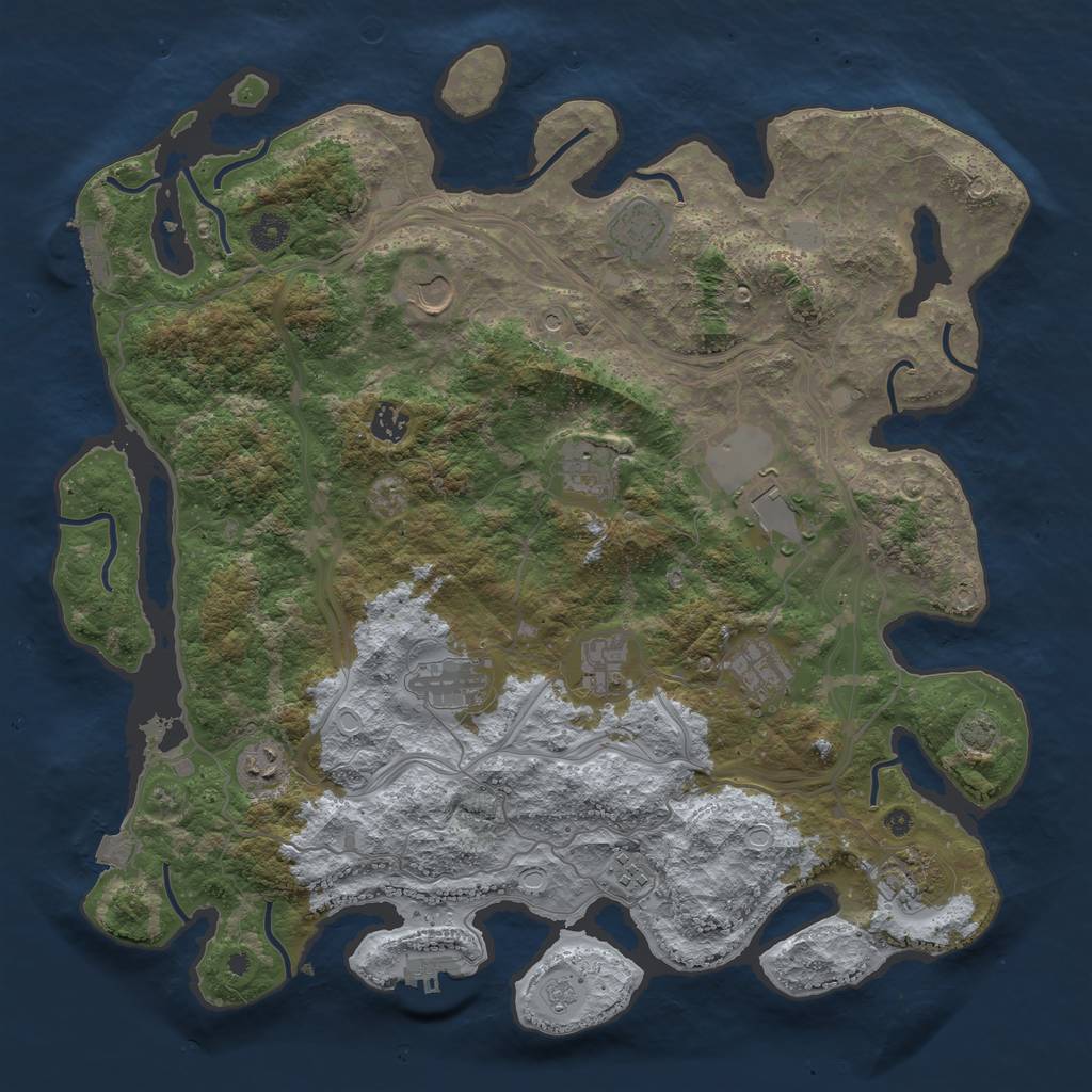 Rust Map: Procedural Map, Size: 4250, Seed: 227982978, 19 Monuments