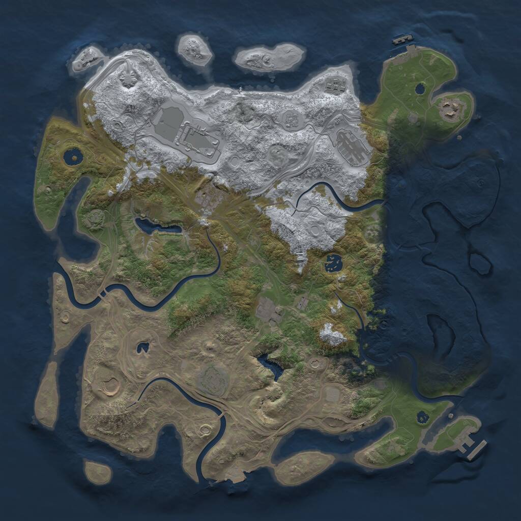 Rust Map: Procedural Map, Size: 4250, Seed: 6573, 15 Monuments