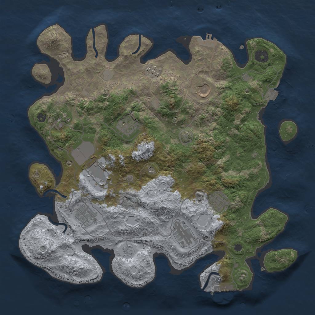 Rust Map: Procedural Map, Size: 3500, Seed: 1524711823, 16 Monuments