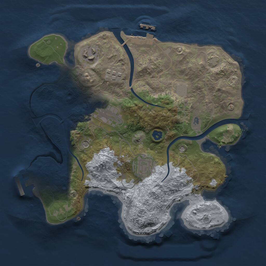 Rust Map: Procedural Map, Size: 2650, Seed: 331565, 9 Monuments