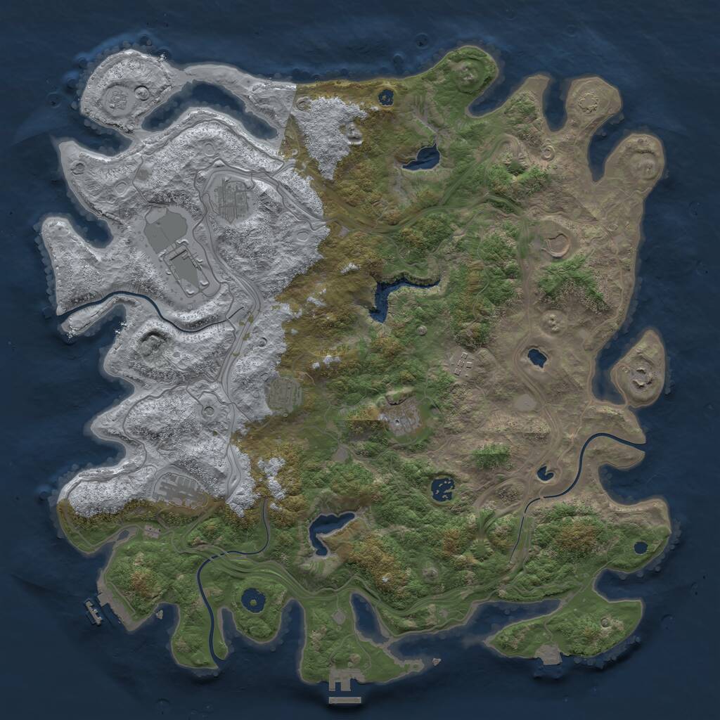 Rust Map: Procedural Map, Size: 4500, Seed: 814720421, 15 Monuments