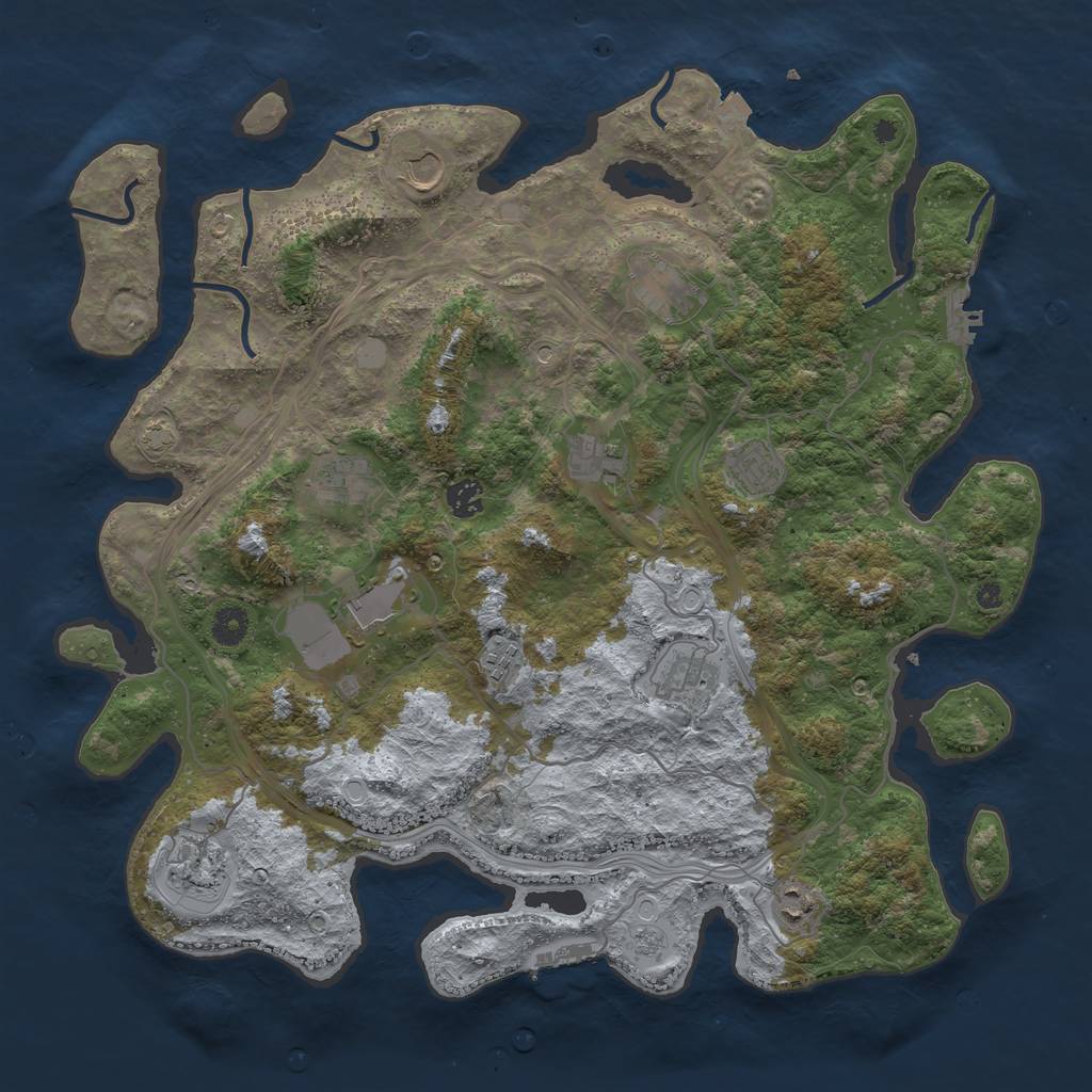 Rust Map: Procedural Map, Size: 4250, Seed: 583111352, 19 Monuments