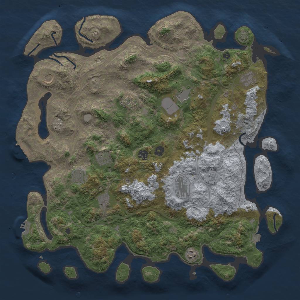 Rust Map: Procedural Map, Size: 4500, Seed: 1724792911, 19 Monuments