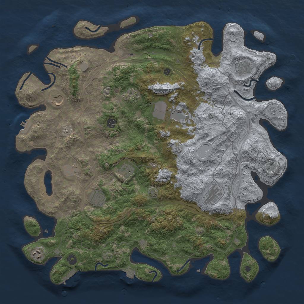 Rust Map: Procedural Map, Size: 4500, Seed: 928714569, 19 Monuments