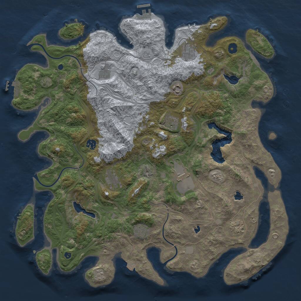 Rust Map: Procedural Map, Size: 4500, Seed: 2189, 16 Monuments