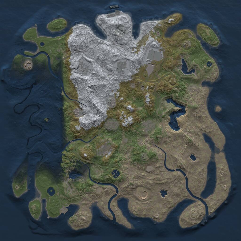 Rust Map: Procedural Map, Size: 4500, Seed: 2189, 18 Monuments