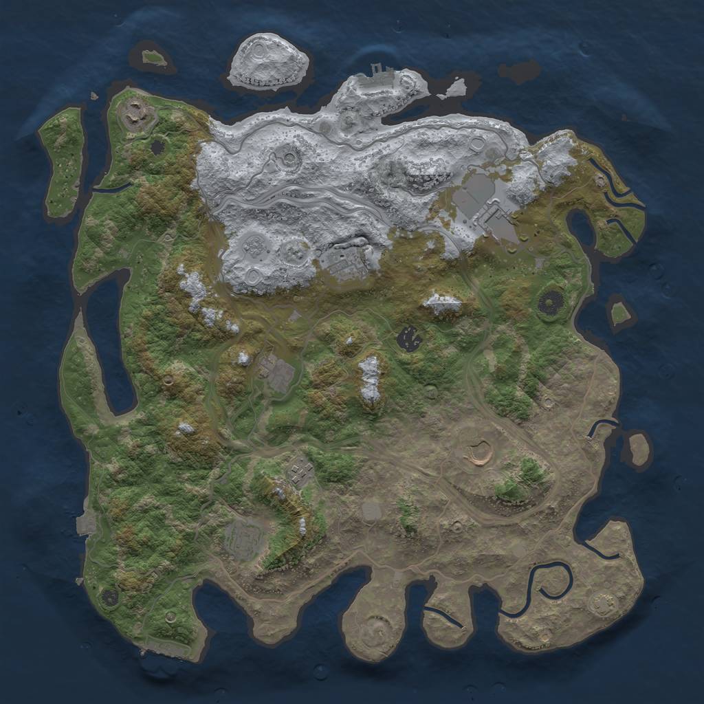 Rust Map: Procedural Map, Size: 4250, Seed: 1396189863, 16 Monuments