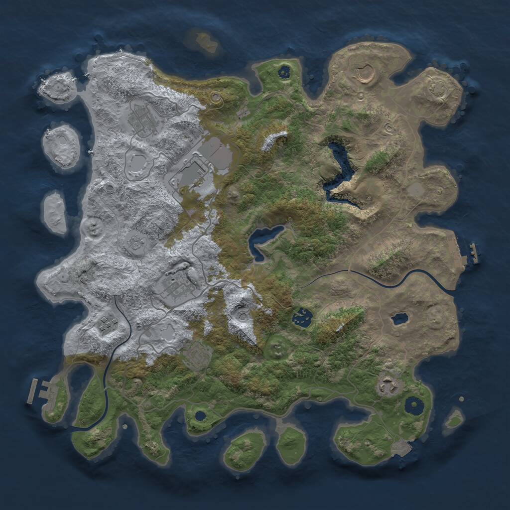 Rust Map: Procedural Map, Size: 4000, Seed: 592812563, 14 Monuments