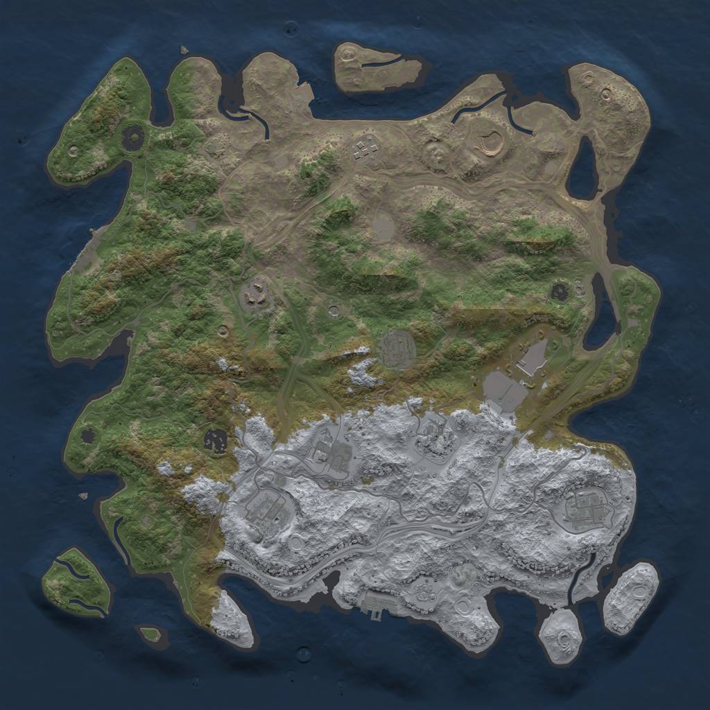 Rust Map: Procedural Map, Size: 4250, Seed: 1777369142, 18 Monuments