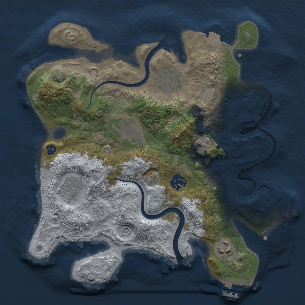Rust Map: Procedural Map, Size: 3000, Seed: 771361849, 12 Monuments