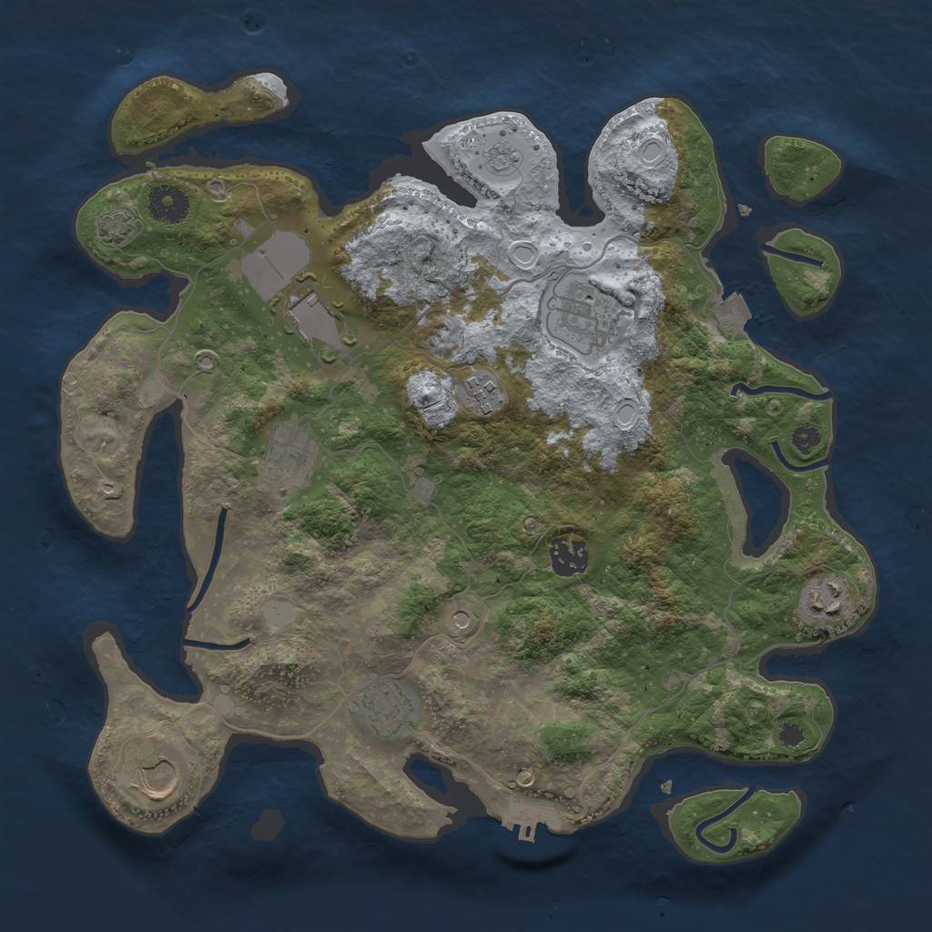 Rust Map: Procedural Map, Size: 3500, Seed: 247921373, 15 Monuments