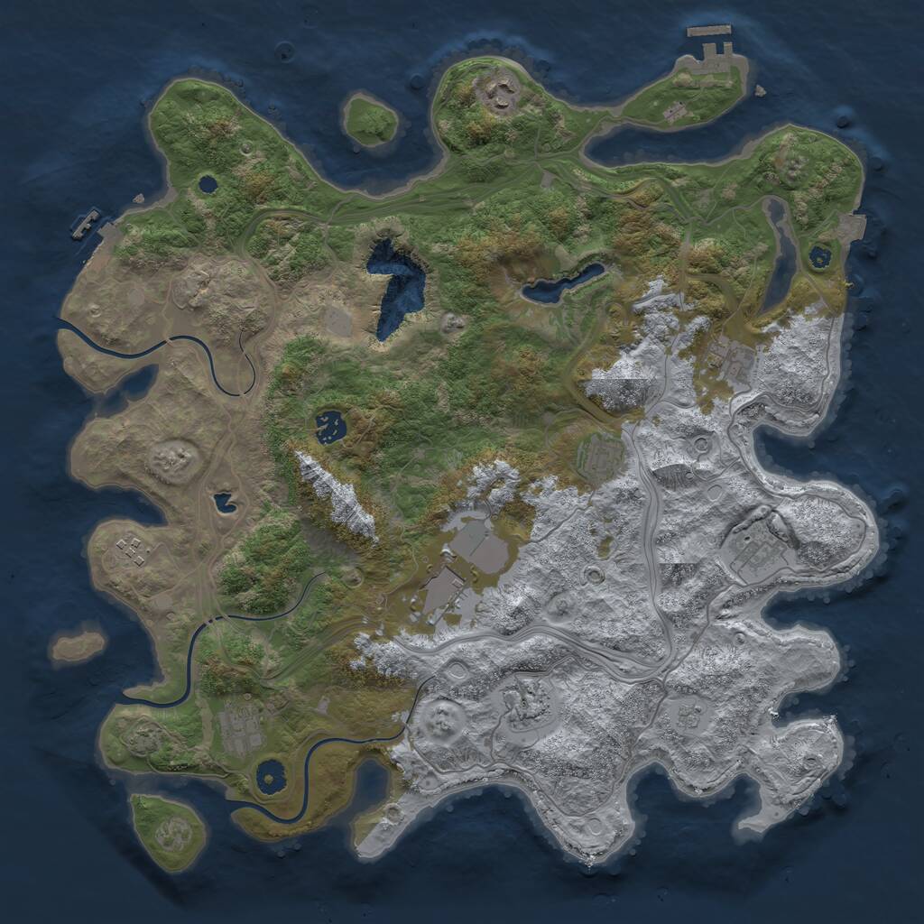 Rust Map: Procedural Map, Size: 4250, Seed: 3624589, 15 Monuments