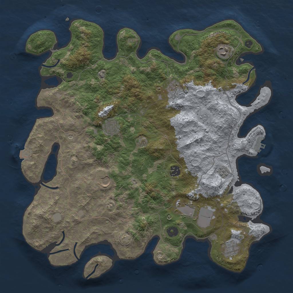 Rust Map: Procedural Map, Size: 4000, Seed: 846137959, 15 Monuments