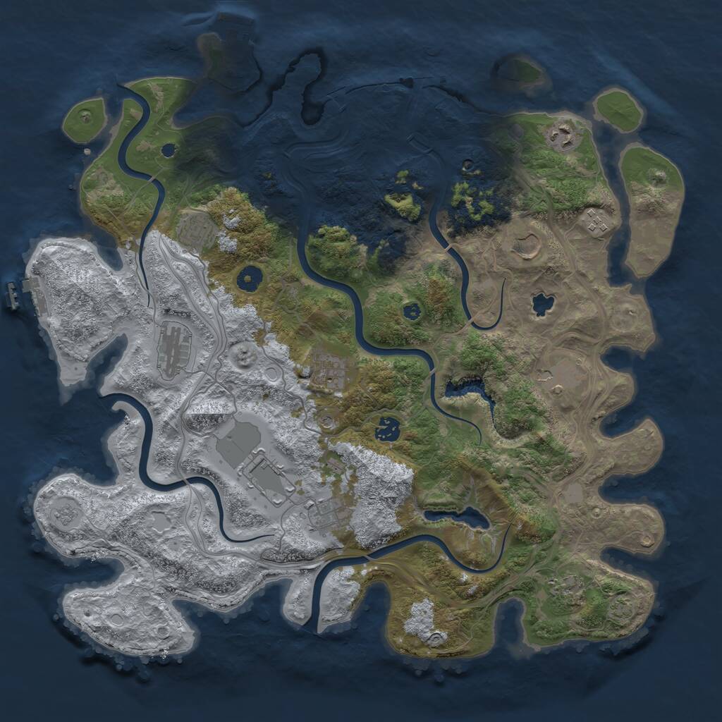 Rust Map: Procedural Map, Size: 4250, Seed: 1498354765, 17 Monuments