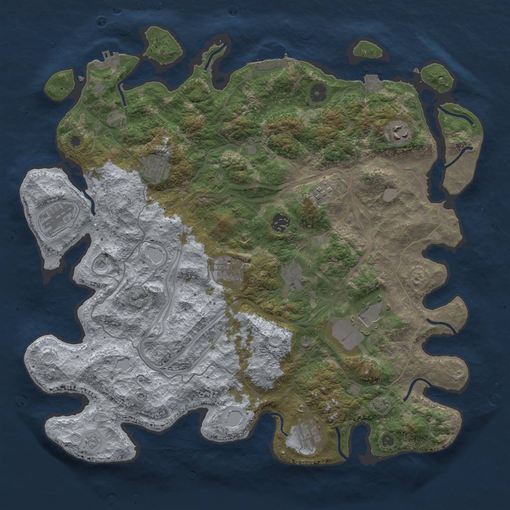 Rust Map: Procedural Map, Size: 4250, Seed: 1498354765, 17 Monuments