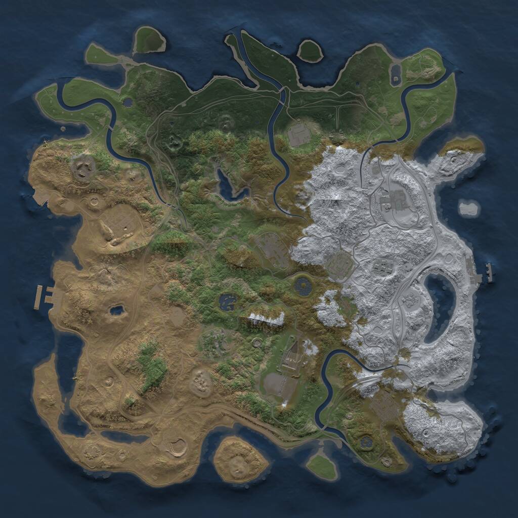 Rust Map: Procedural Map, Size: 4300, Seed: 162596819, 19 Monuments