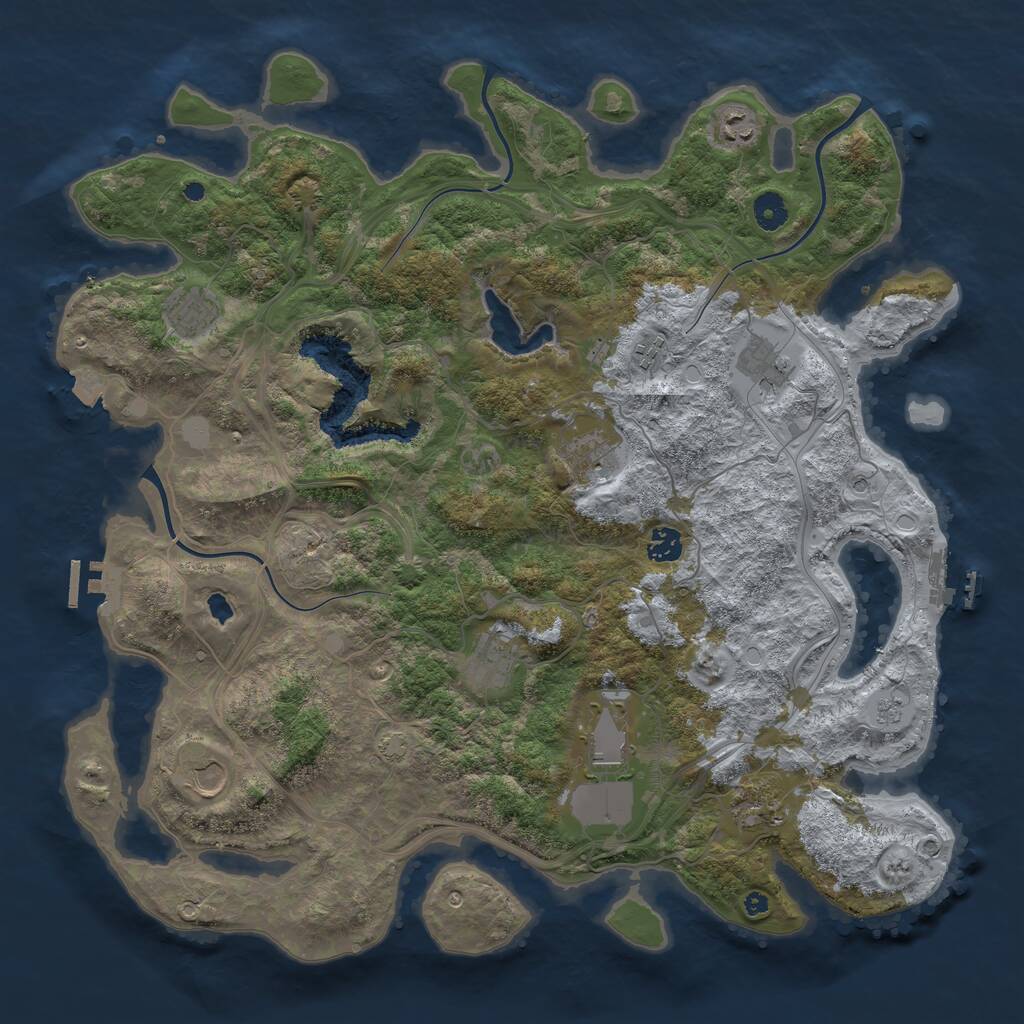 Rust Map: Procedural Map, Size: 4300, Seed: 162596819, 16 Monuments