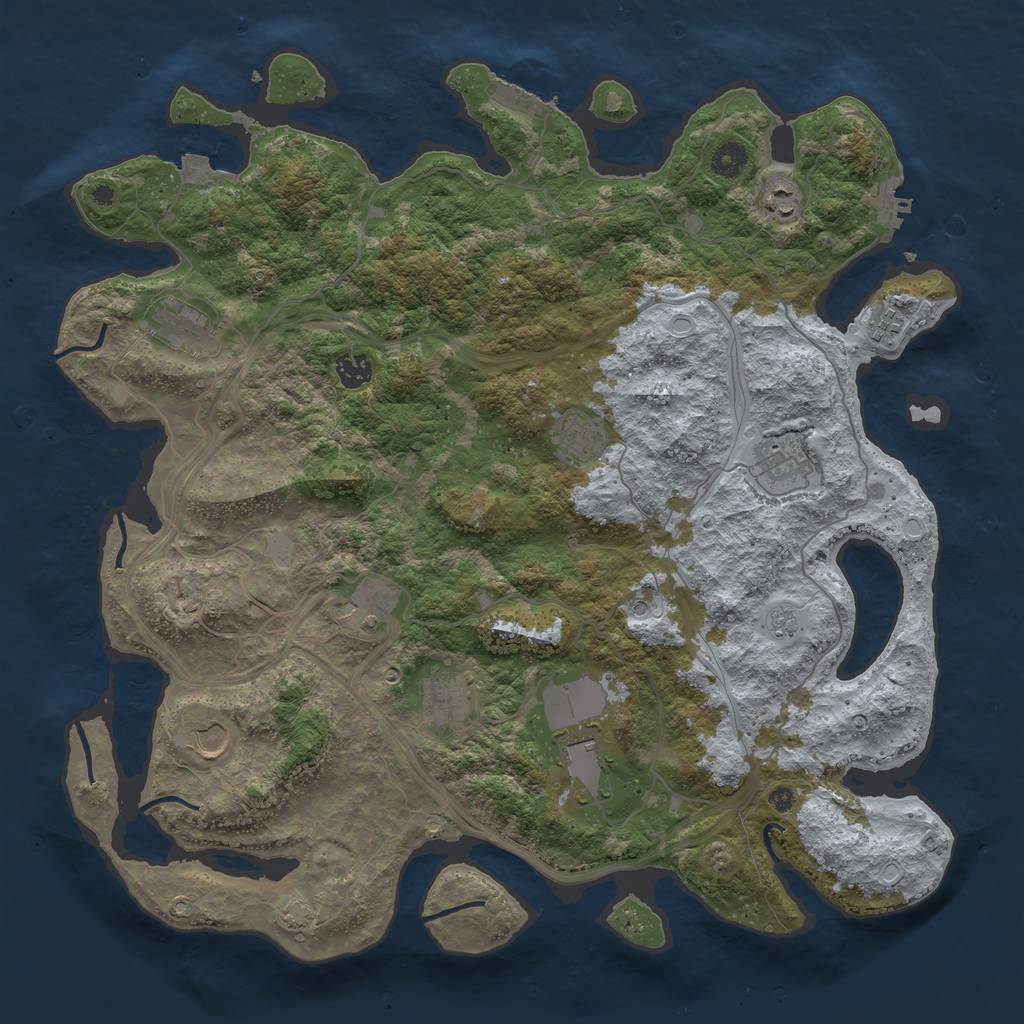 Rust Map: Procedural Map, Size: 4300, Seed: 162596819, 18 Monuments