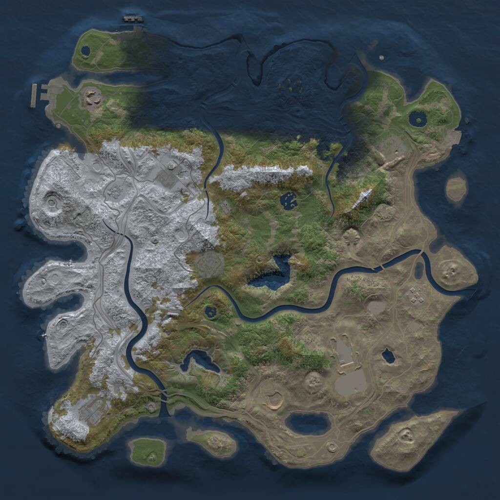 Rust Map: Procedural Map, Size: 4250, Seed: 1864046546, 15 Monuments